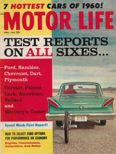 MOTOR LIFE 1960 APR - FORD, RAMBLER, CHEVY, DART, PYMOUTH, CORVAIR,FALCON, LARK